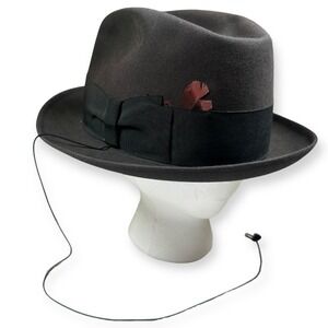 Vintage  Brown Black Borsalino Alessandria San Remo Fedora WTP Size 7 1/8 Italy